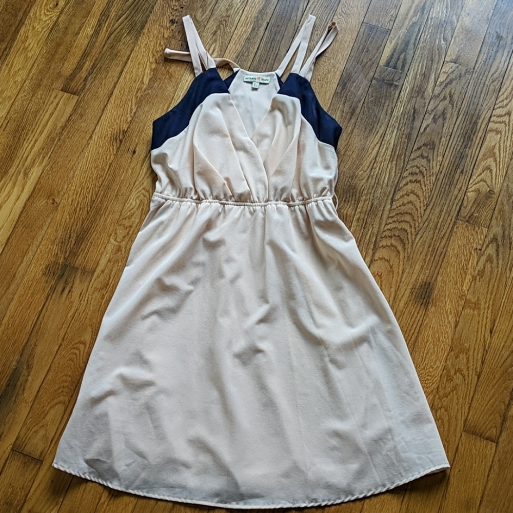 Cream and Navy Dress